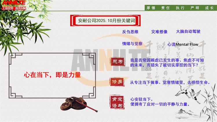 心在當下，即是力量  濟南安耐輸送帶廠家10月關鍵詞解讀